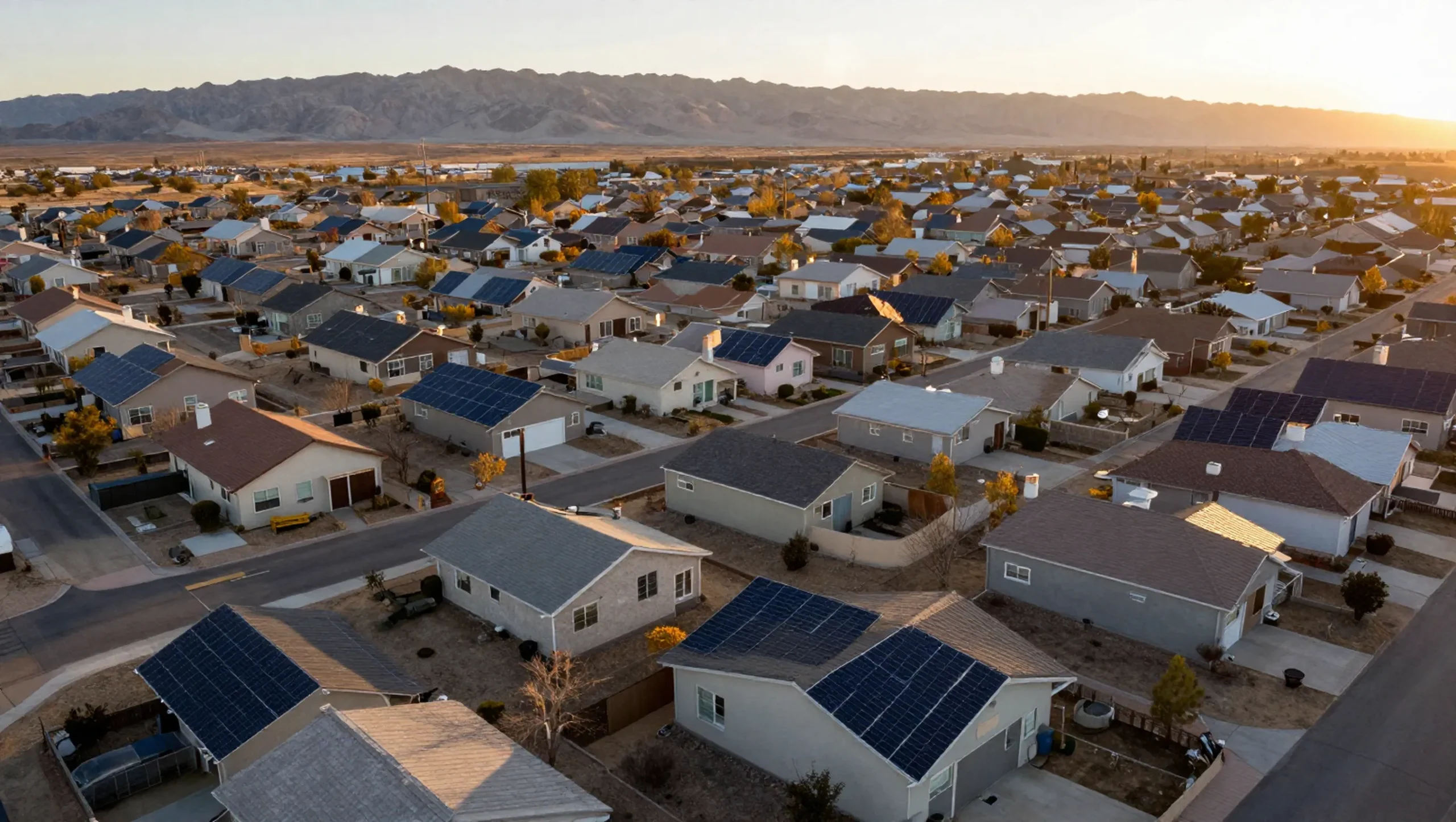 Nevada neighborhood with solar panels